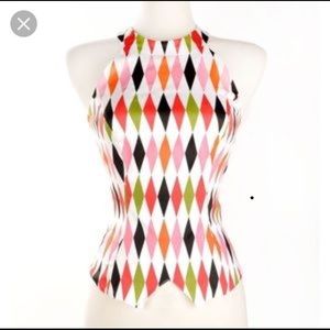 White Harlequin Carole Top